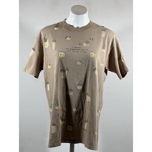 Bird House For Rent Womens Graphic T Shirt Large Brown Logo Tee